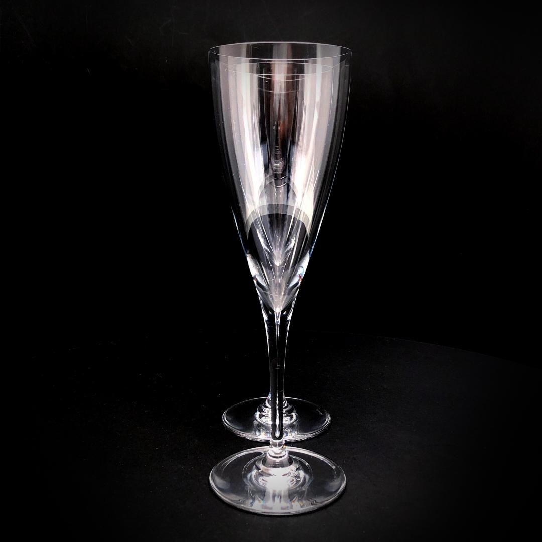 【美品】Baccarat バカラ／ドン ペリニョン ペア シャンパンフルート 20cm／クリスタルグラス／クリア／BC455