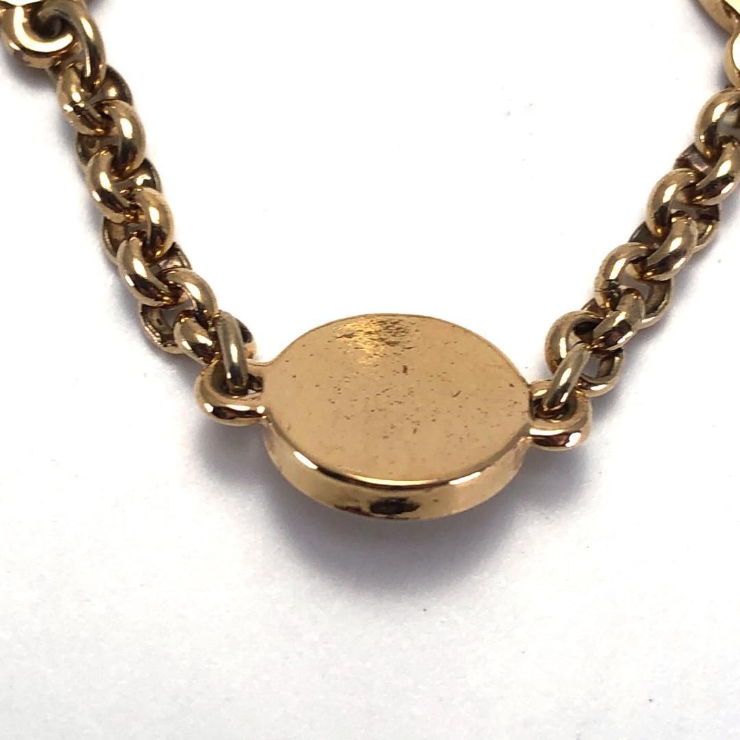 【希少・美品】CELINE セリーヌ／サークルロゴ フェイクパール ブレスレット／GP／ゴールド・ホワイト