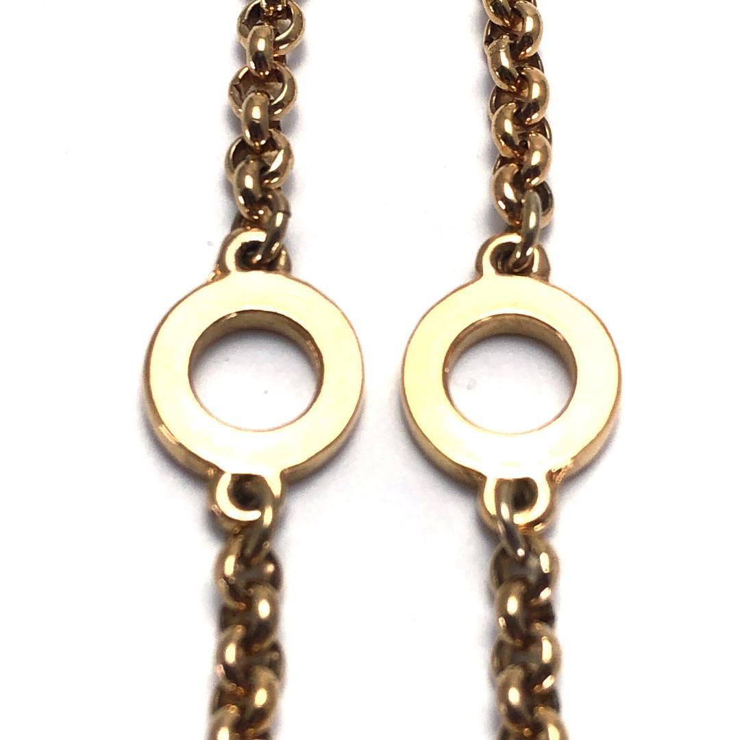 【希少・美品】CELINE セリーヌ／サークルロゴ フェイクパール ブレスレット／GP／ゴールド・ホワイト