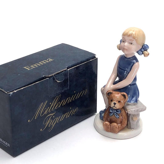 【美品・箱付き】Royal Copenhagen ロイヤルコペンハーゲン／女の子 ミレニアム フィギュリン／陶器／マルチカラー