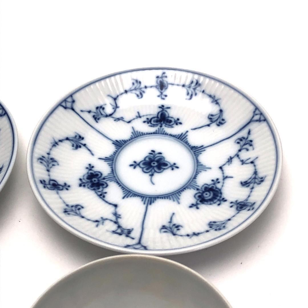 Royal Copenhagen ロイヤルコペンハーゲン／ブルーフルーテッド プレイン ペア カップ＆ソーサー／陶器／ホワイト・ブルー