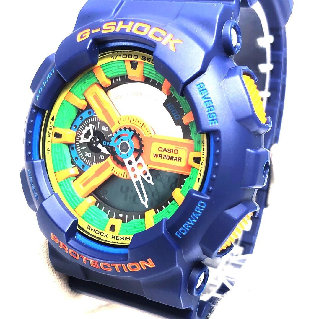 【美品】CASIO カシオ／G-SHOCK クレイジーカラーズ GA-110FC／クォーツ／樹脂／マルチカラー