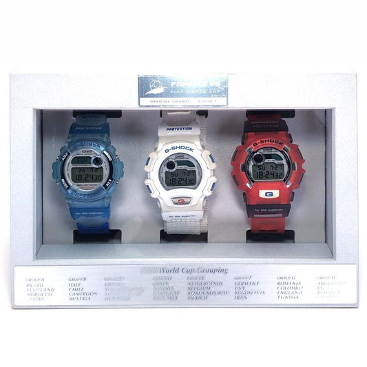 【電池交換済・箱付】CASIO カシオ／G-SHOCK フランス98 FIFAワールドカップ／クォオーツ／樹脂／マルチカラー