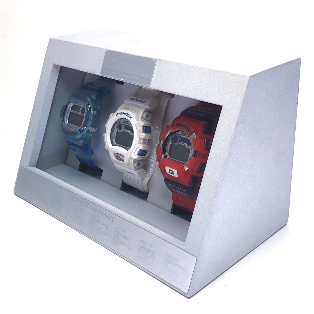【電池交換済・箱付】CASIO カシオ／G-SHOCK フランス98 FIFAワールドカップ／クォオーツ／樹脂／マルチカラー