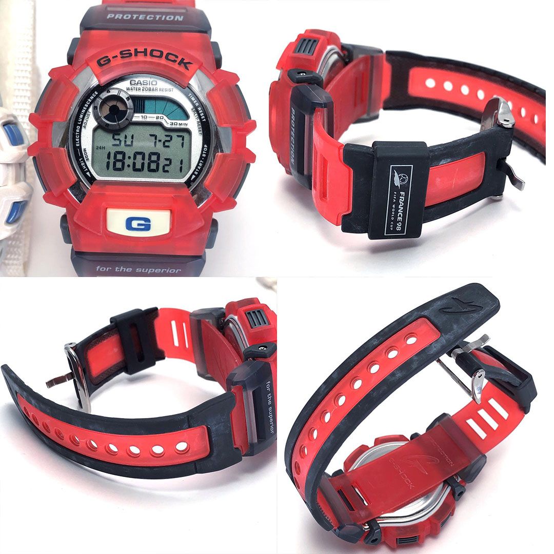 【電池交換済・箱付】CASIO カシオ／G-SHOCK フランス98 FIFAワールドカップ／クォオーツ／樹脂／マルチカラー