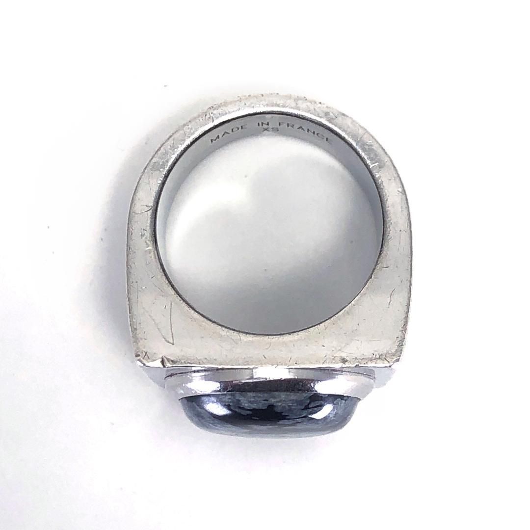 【美品】ルイヴィトン／シェバリエール スノーフロー リング 指輪 M64903／15号／SV925／シルバー・ブラック