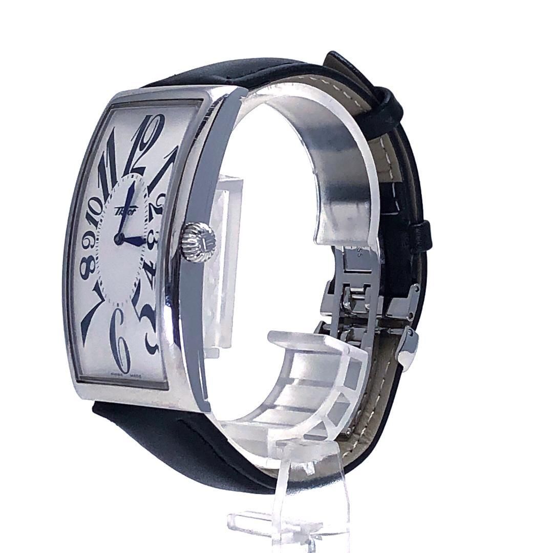 【美品・箱付】TISSOT ティソ／ヘリテージ バナナウォッチ T56.1.622.72／クォーツ／ステンレス・レザー／シルバー・ホワイト・ブラック