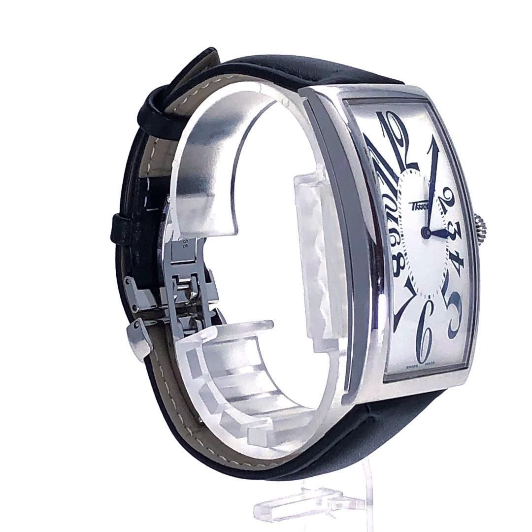 【美品・箱付】TISSOT ティソ／ヘリテージ バナナウォッチ T56.1.622.72／クォーツ／ステンレス・レザー／シルバー・ホワイト・ブラック
