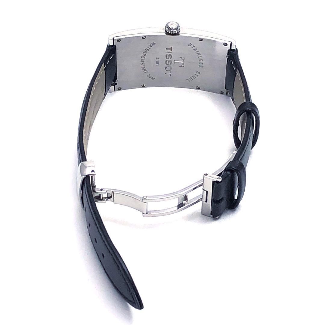 【美品・箱付】TISSOT ティソ／ヘリテージ バナナウォッチ T56.1.622.72／クォーツ／ステンレス・レザー／シルバー・ホワイト・ブラック