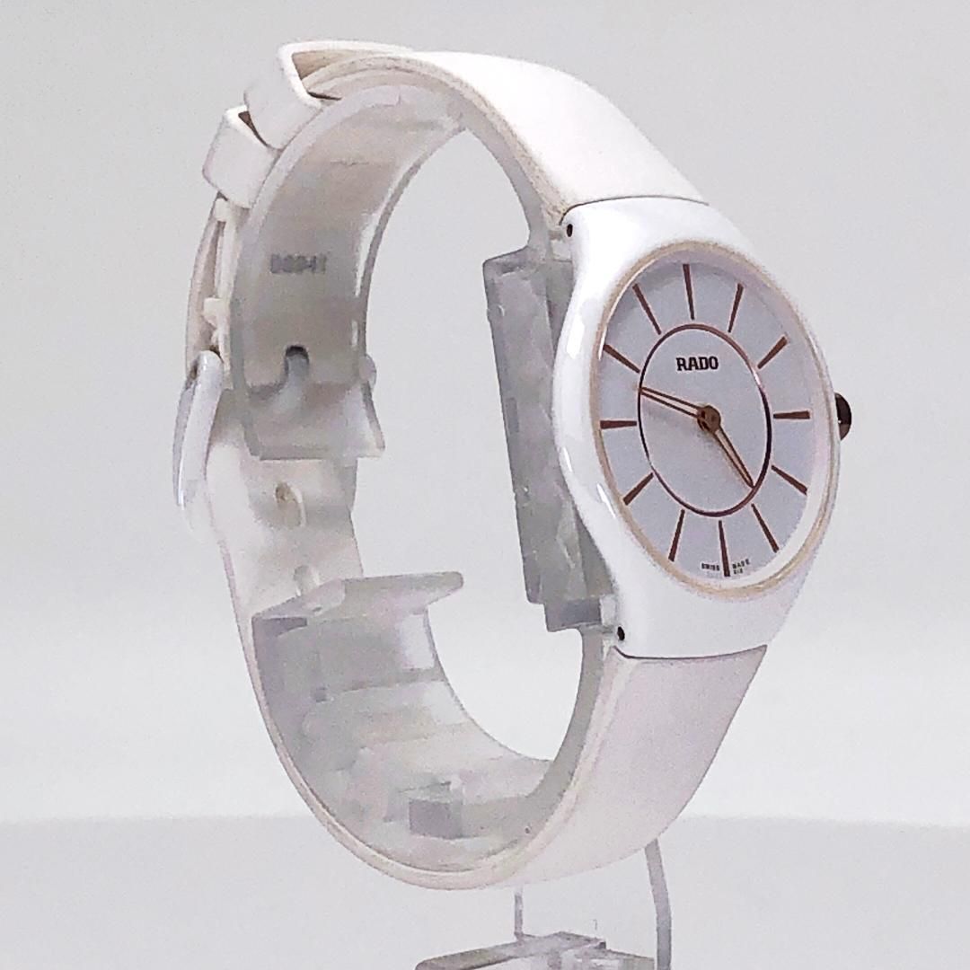 【美品】RADO ラドー／トゥルーシンライン 420.0958.3／クォーツ／セラミック・チタン・ラバー／ホワイト・ゴールド