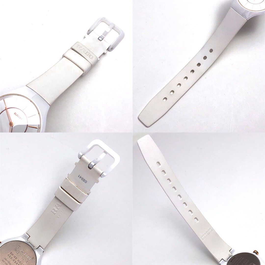 【美品】RADO ラドー／トゥルーシンライン 420.0958.3／クォーツ／セラミック・チタン・ラバー／ホワイト・ゴールド