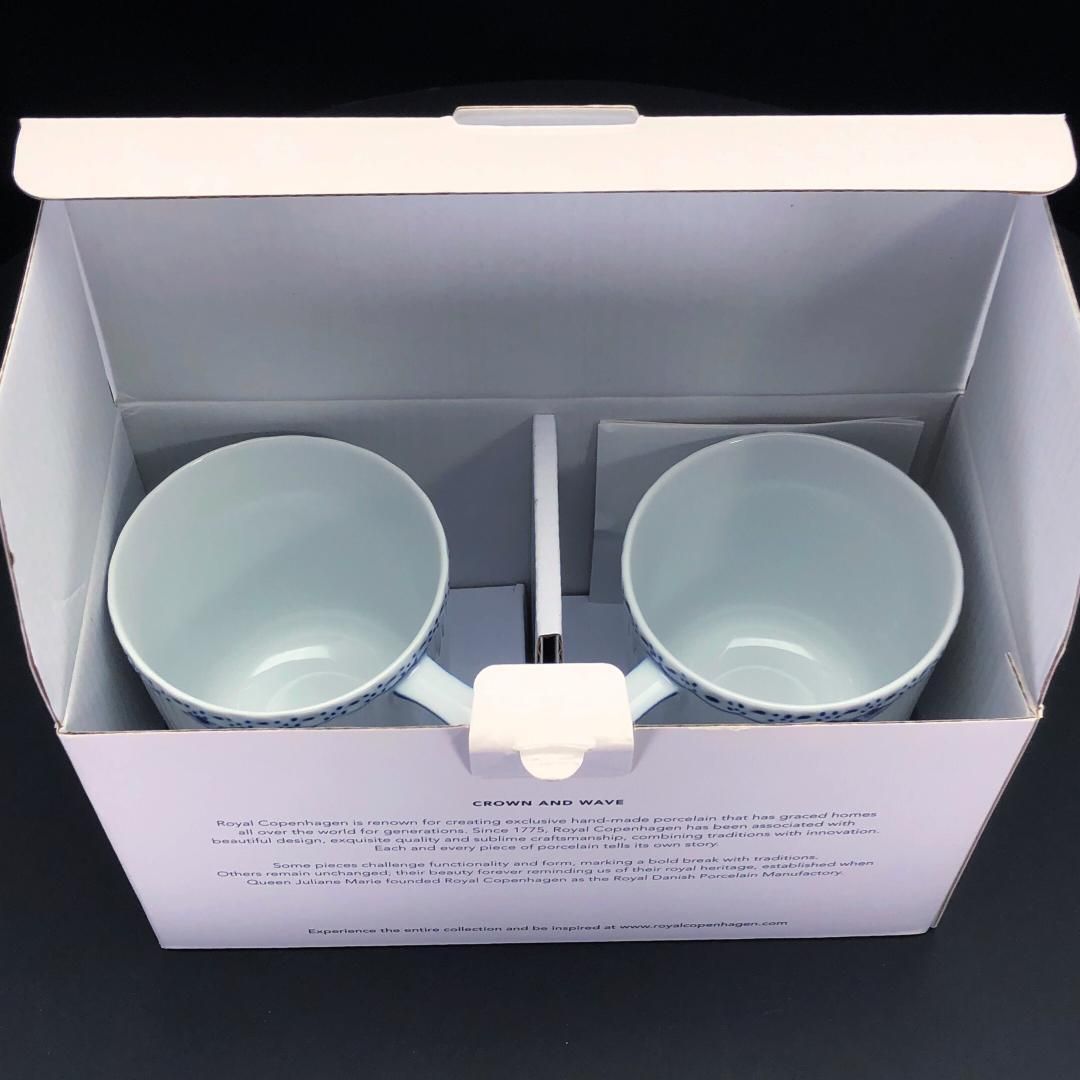 【美品】Royal Copenhagen ロイヤルコペンハーゲン／プリンセスブルー ペア マグカップ／陶器／ホワイト・ブルー