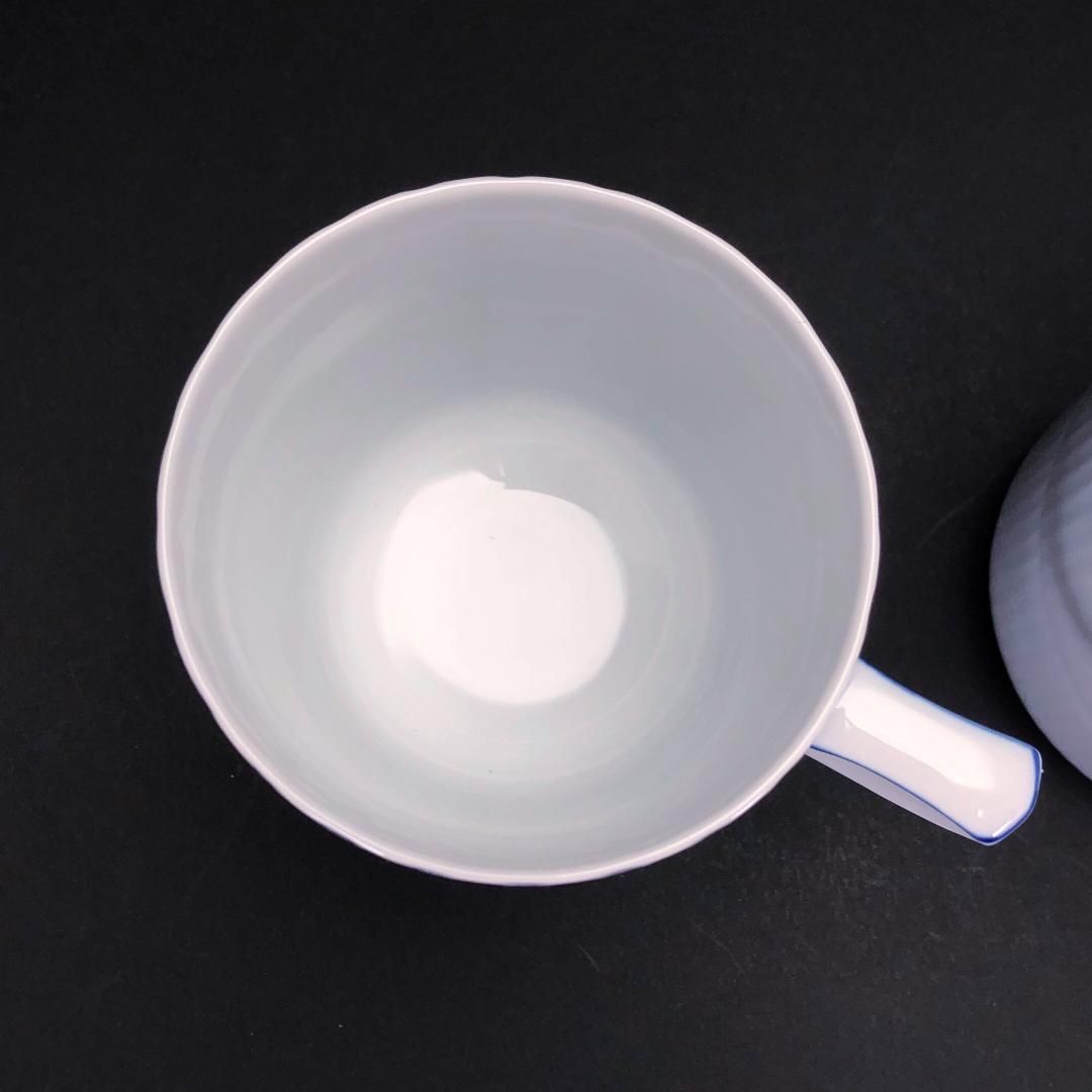 【美品】Royal Copenhagen ロイヤルコペンハーゲン／プリンセスブルー ペア マグカップ／陶器／ホワイト・ブルー