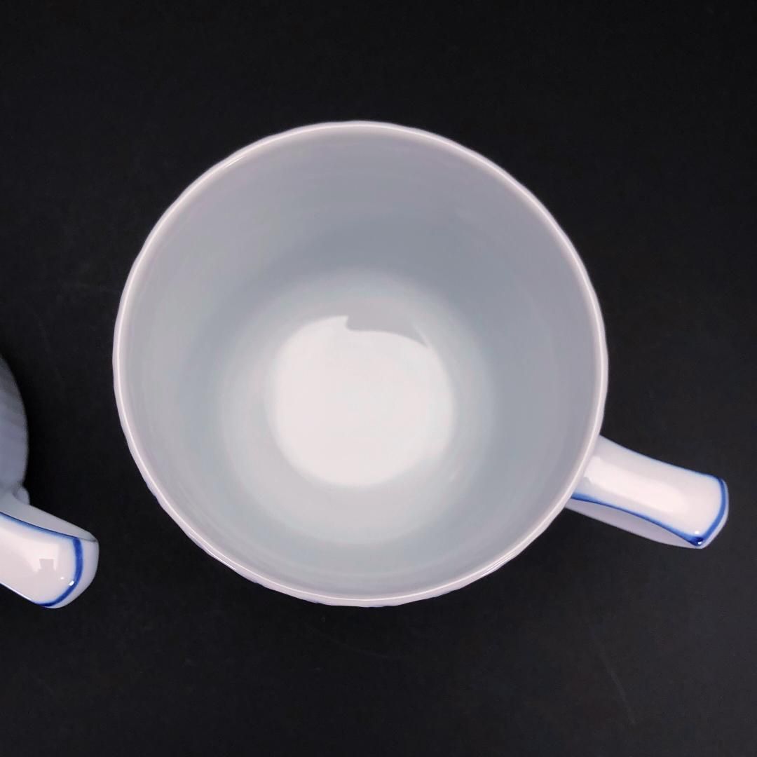 【美品】Royal Copenhagen ロイヤルコペンハーゲン／プリンセスブルー ペア マグカップ／陶器／ホワイト・ブルー
