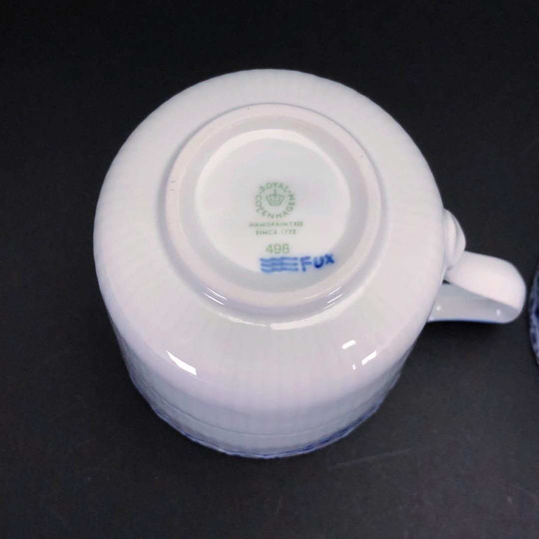 【美品】Royal Copenhagen ロイヤルコペンハーゲン／プリンセスブルー ペア マグカップ／陶器／ホワイト・ブルー
