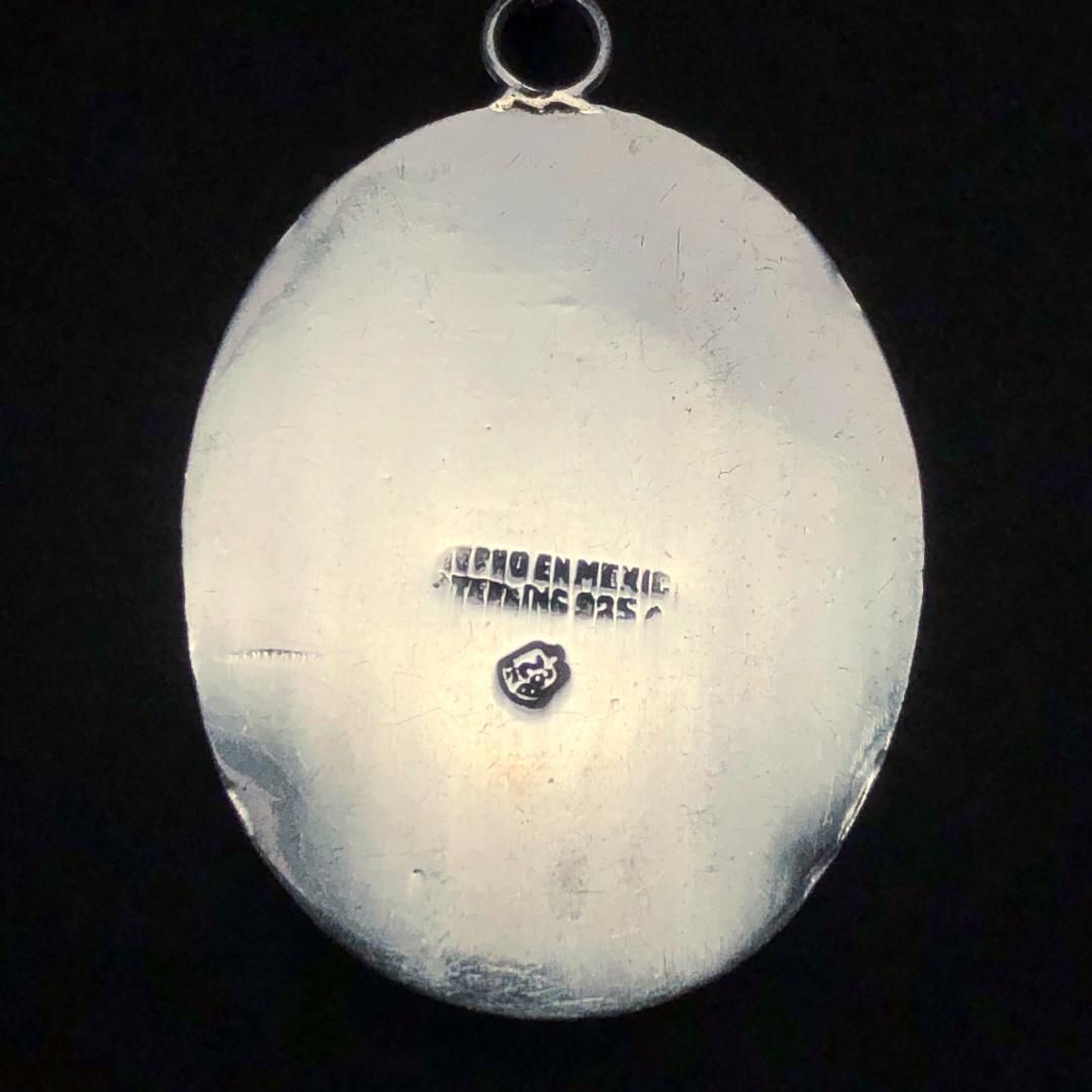 【希少・美品】メキシカンジュエリー／ネックレス／アンモライト・SV925／琥珀色・シルバー