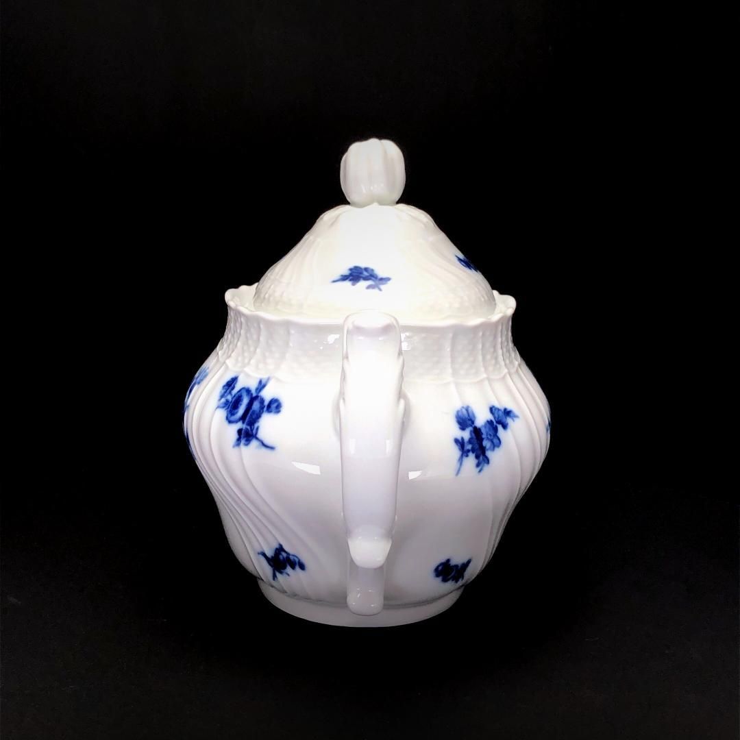 【美品】Richard Ginori リチャードジノリ／ベッキオブルー フラワーブーケ ティーポット／陶器／ホワイト・ブルー