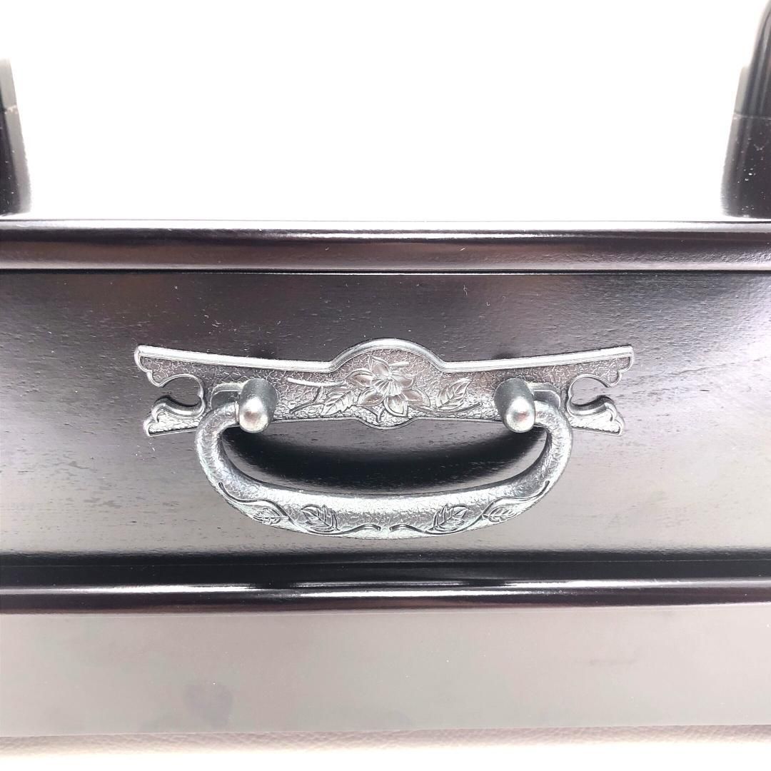 【美品】刀掛け／引出し付き 漆調 二本掛け／木製／ブラック