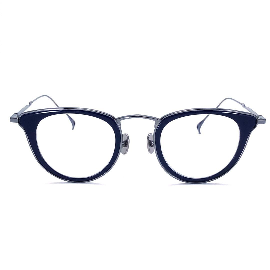 【美品・ケース付き】ISSEY MIYAKE 金子眼鏡 コラボ／メンズ 眼鏡 46□24-145／メタル・アセテート／シルバー・ブラック