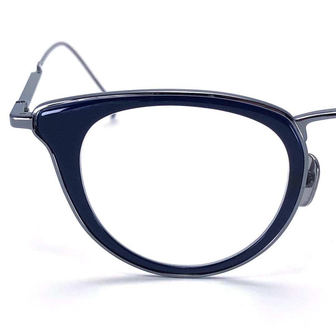 【美品・ケース付き】ISSEY MIYAKE 金子眼鏡 コラボ／メンズ 眼鏡 46□24-145／メタル・アセテート／シルバー・ブラック