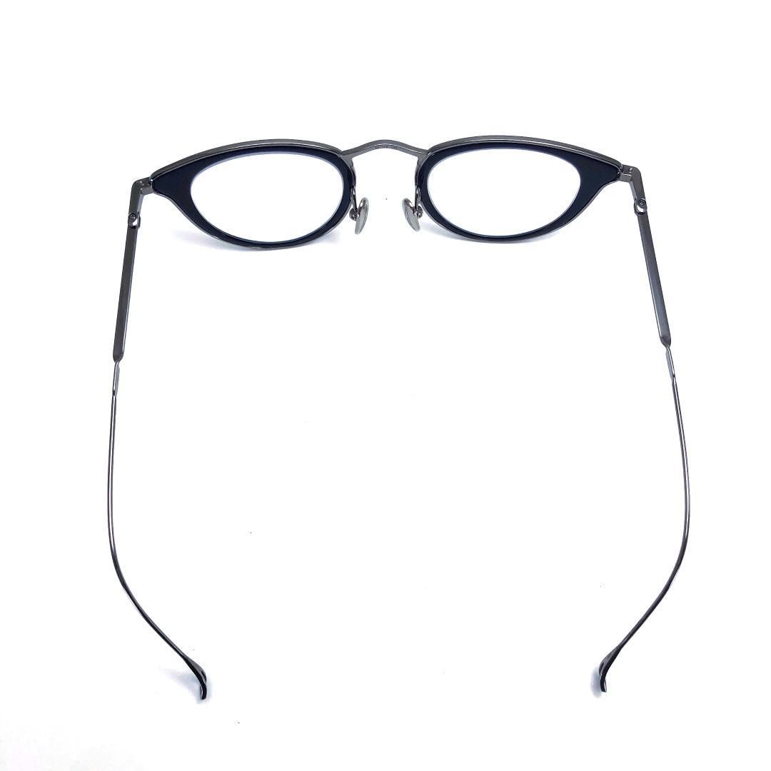 【美品・ケース付き】ISSEY MIYAKE 金子眼鏡 コラボ／メンズ 眼鏡 46□24-145／メタル・アセテート／シルバー・ブラック