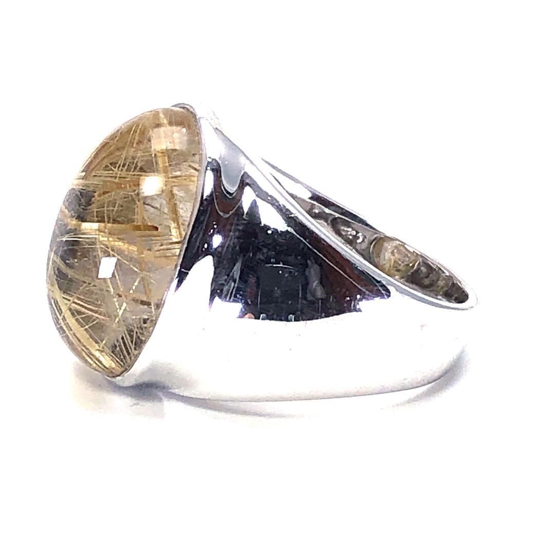 【美品】 ゴールドルチルクォーツ／16号／ ゴールドルチルクォーツ・SV925・パラジウム／シルバー・ゴールド・クリア