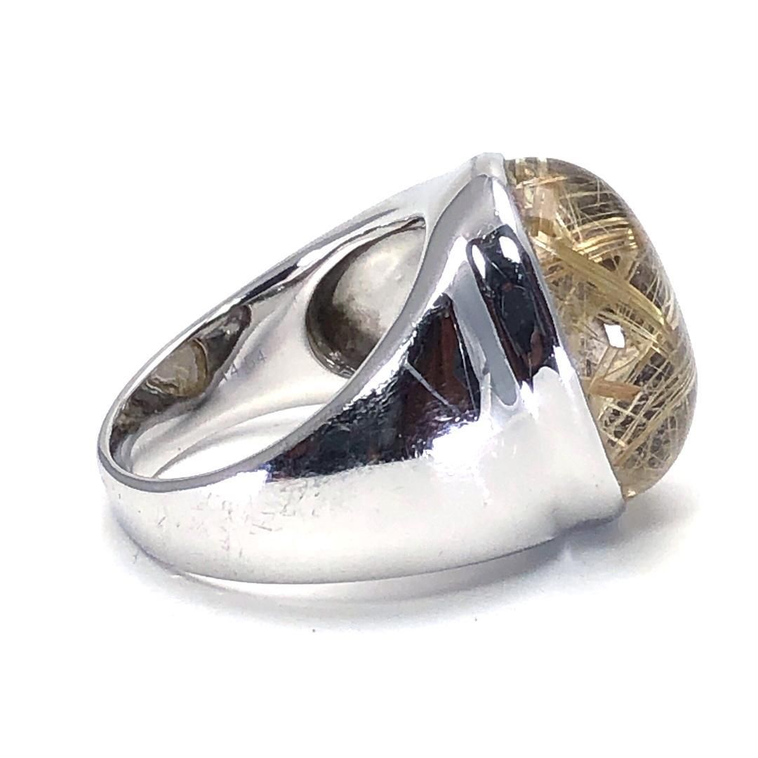 【美品】 ゴールドルチルクォーツ／16号／ ゴールドルチルクォーツ・SV925・パラジウム／シルバー・ゴールド・クリア