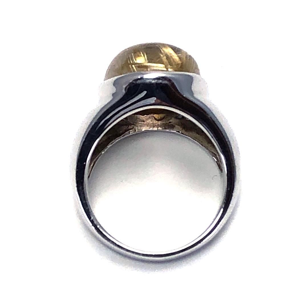 【美品】 ゴールドルチルクォーツ／16号／ ゴールドルチルクォーツ・SV925・パラジウム／シルバー・ゴールド・クリア