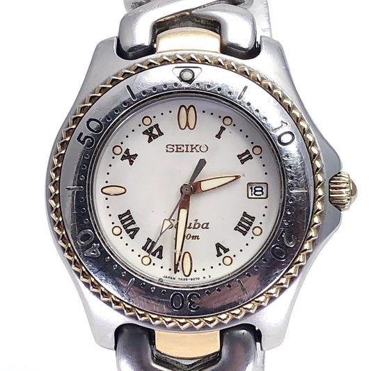 SEIKO セイコー／スキューバ 7N35-6080／クォーツ／ステンレス・GP／シルバー・ゴールド
