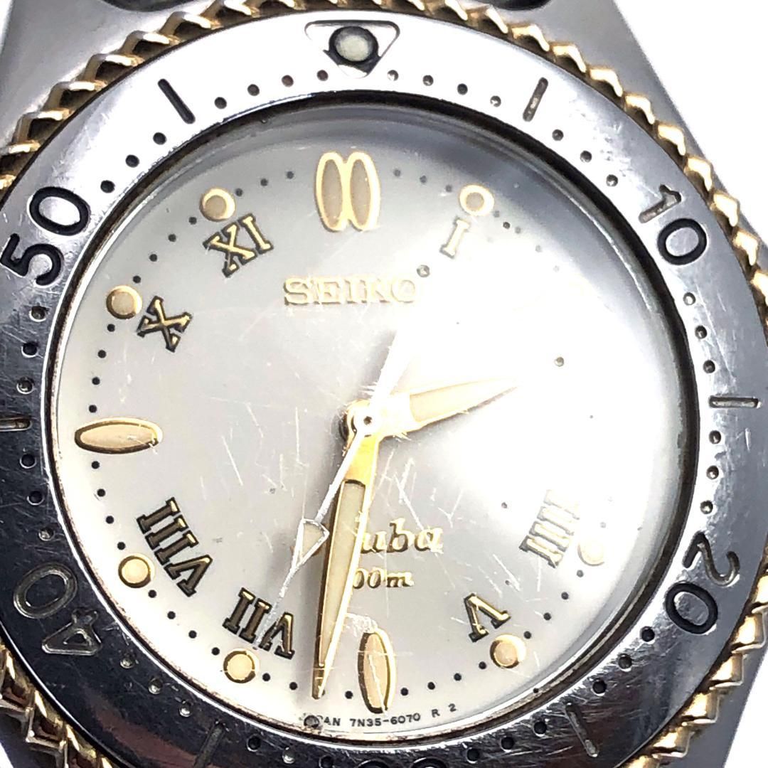 SEIKO セイコー／スキューバ 7N35-6080／クォーツ／ステンレス・GP／シルバー・ゴールド