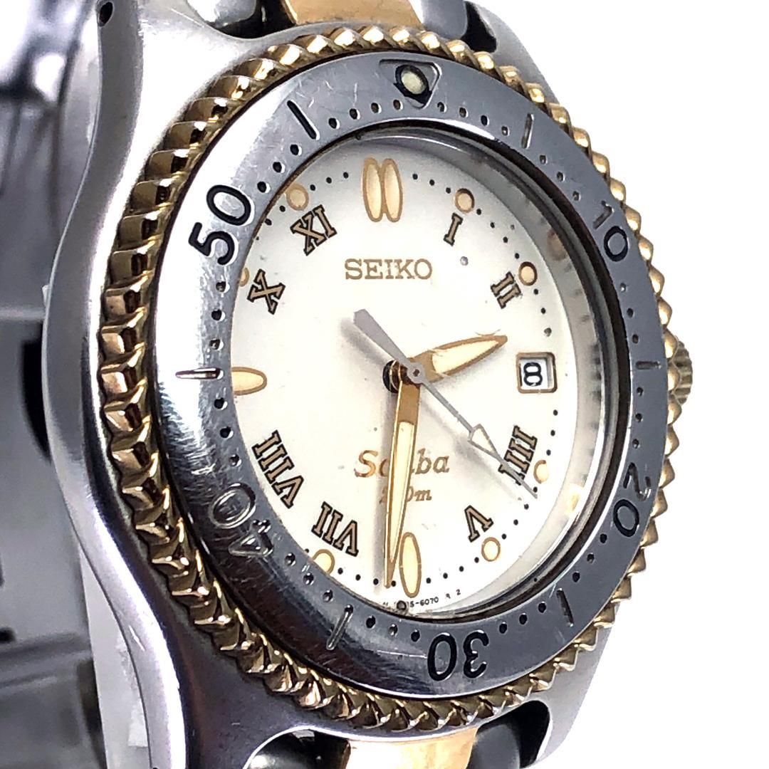 SEIKO セイコー／スキューバ 7N35-6080／クォーツ／ステンレス・GP／シルバー・ゴールド