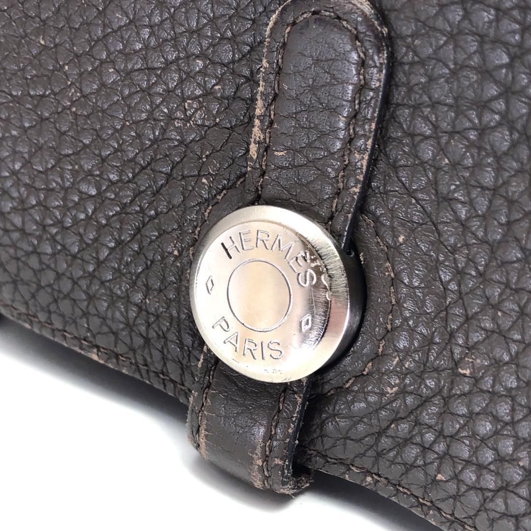 HERMES エルメス／ドゴン チェーン カードケース キーケース／レザー／トープ グレージュ