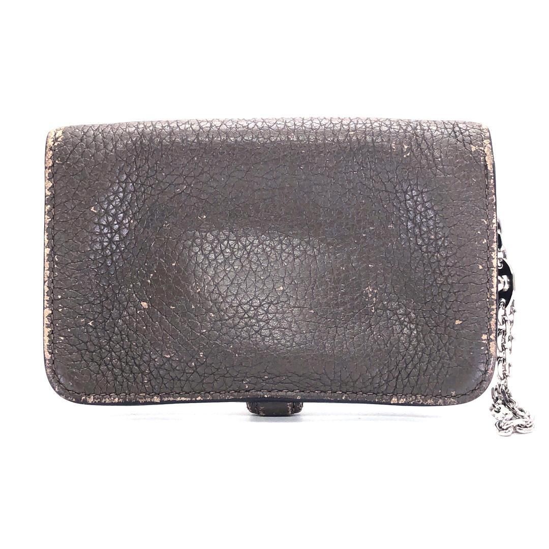 HERMES エルメス／ドゴン チェーン カードケース キーケース／レザー／トープ グレージュ