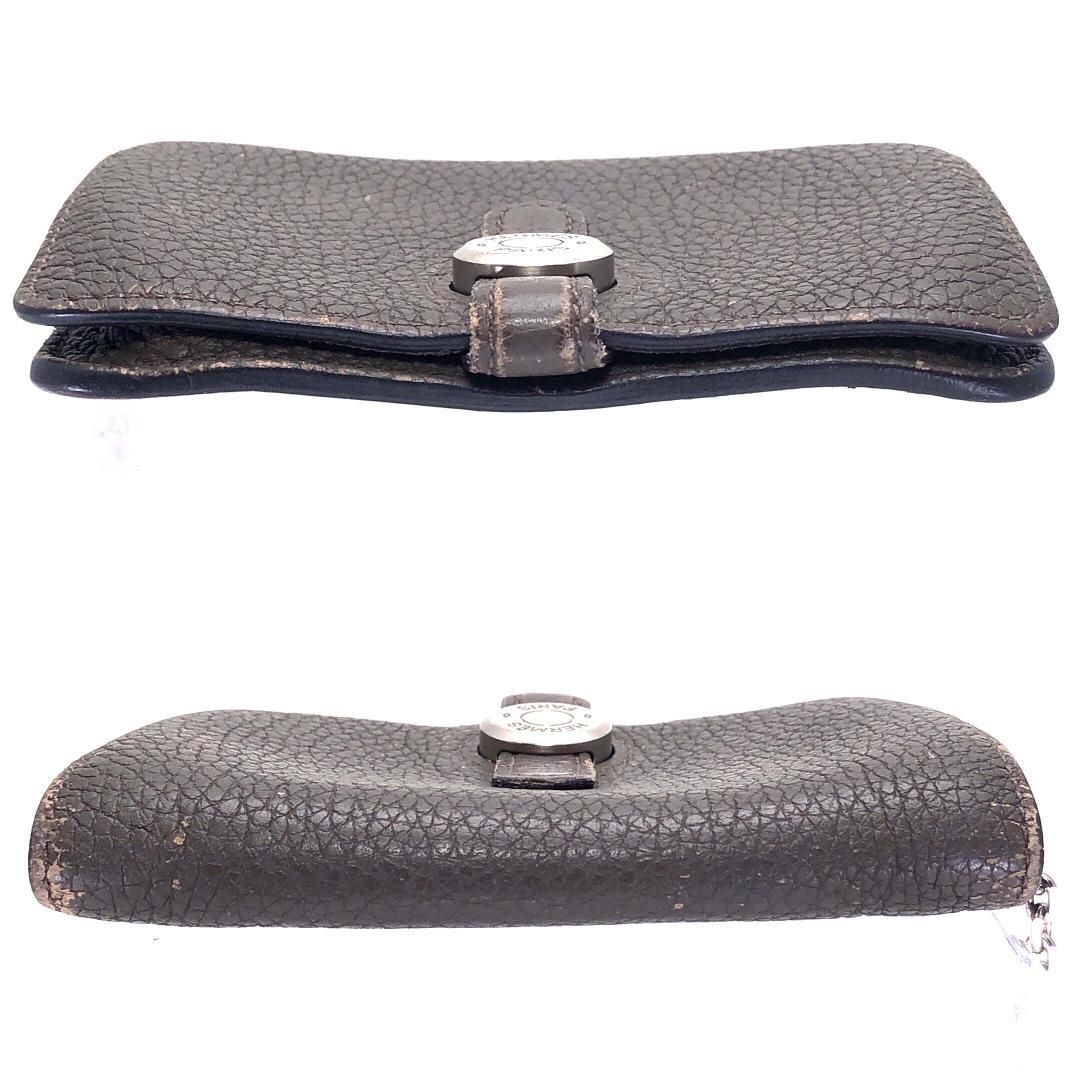 HERMES エルメス／ドゴン チェーン カードケース キーケース／レザー／トープ グレージュ