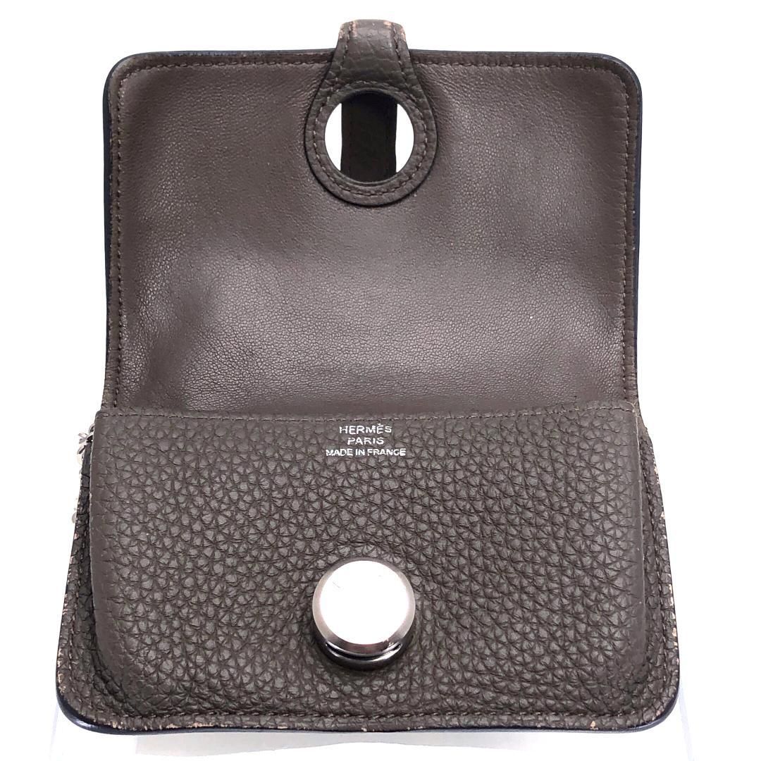 HERMES エルメス／ドゴン チェーン カードケース キーケース／レザー／トープ グレージュ
