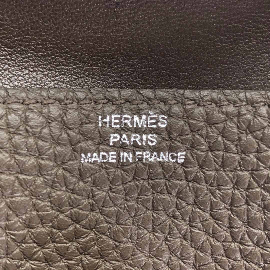 HERMES エルメス／ドゴン チェーン カードケース キーケース／レザー／トープ グレージュ