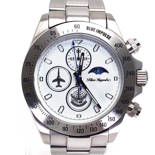 【美品・箱・コマ付き】ブルーインパルス 創設60周年記念 メンズ 腕時計 ZA-1094／クォーツ／ステンレス／シルバー・ホワイト