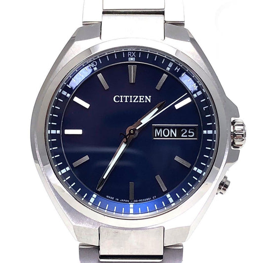 【美品】Citizen シチズン／アテッサ H100-R014234／ソーラークォーツ／チタン／シルバー・ブルー