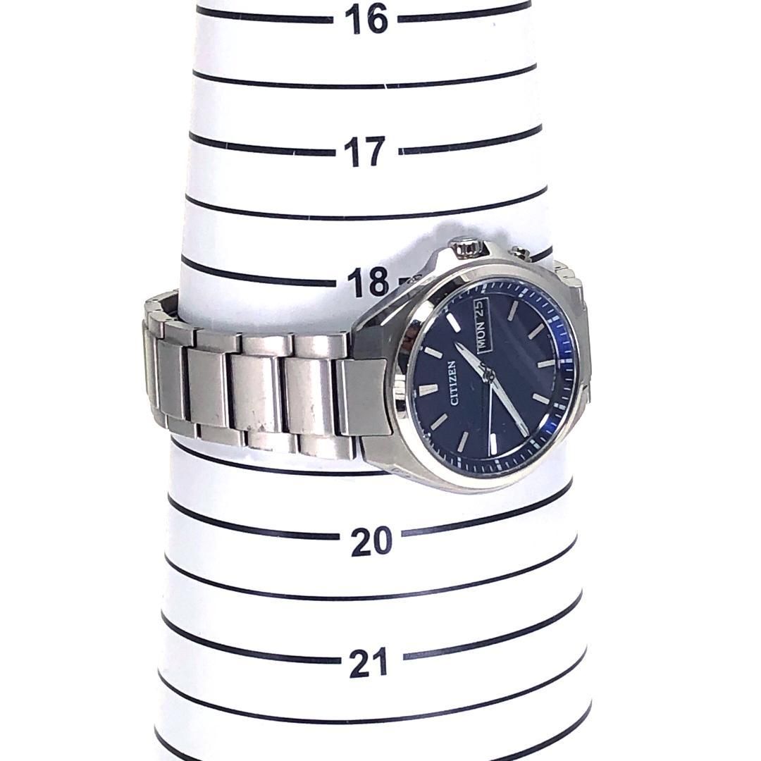 【美品】Citizen シチズン／アテッサ H100-R014234／ソーラークォーツ／チタン／シルバー・ブルー
