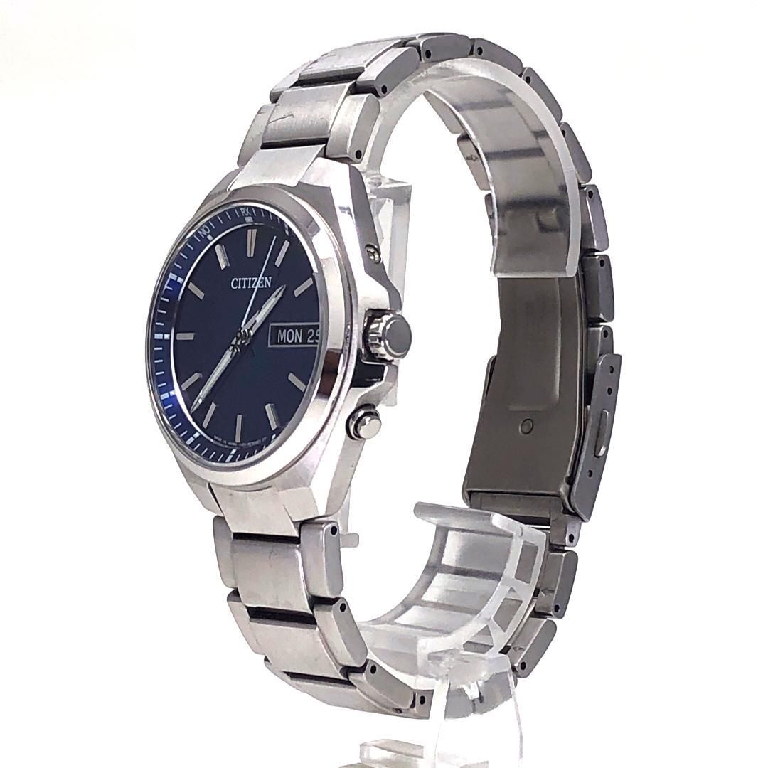 【美品】Citizen シチズン／アテッサ H100-R014234／ソーラークォーツ／チタン／シルバー・ブルー