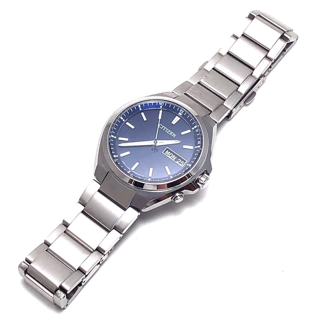 【美品】Citizen シチズン／アテッサ H100-R014234／ソーラークォーツ／チタン／シルバー・ブルー
