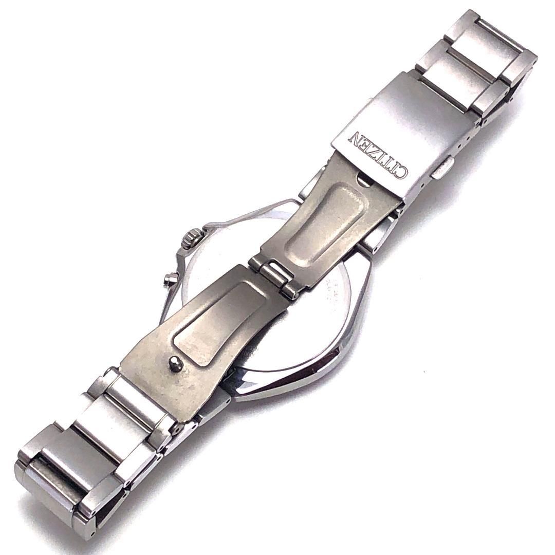 【美品】Citizen シチズン／アテッサ H100-R014234／ソーラークォーツ／チタン／シルバー・ブルー