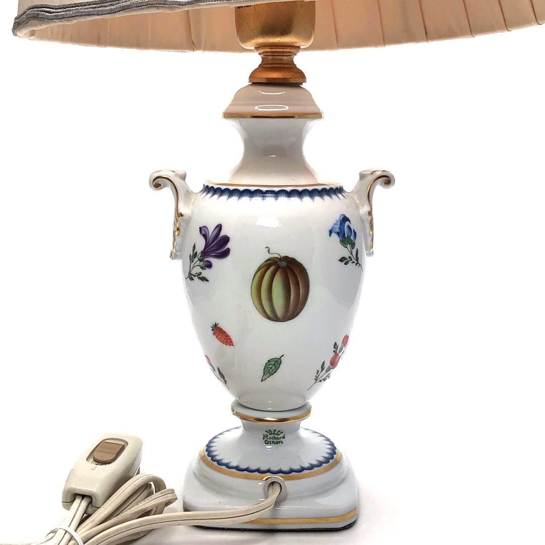 【訳あり・稼働・売り切り品】Richard Ginori リチャードジノリ／イタリアアンフルーツ テーブルランプ／陶器／ホワイト・マルチカラー