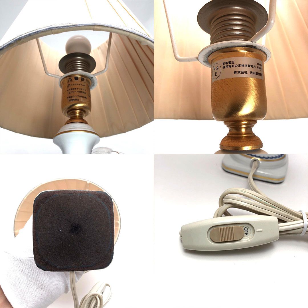 【訳あり・稼働・売り切り品】Richard Ginori リチャードジノリ／イタリアアンフルーツ テーブルランプ／陶器／ホワイト・マルチカラー