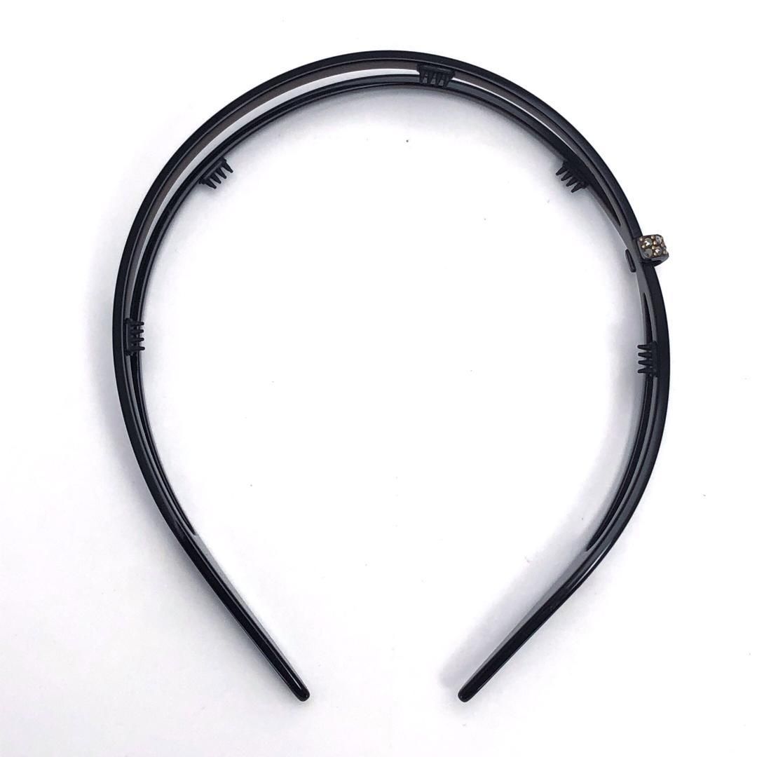 【美品・補正バンド付】Alexandre de paris アレクサンドル ドゥ パリ／カチューシャ／アセテート・スワロフスキー／ブラック・レッド