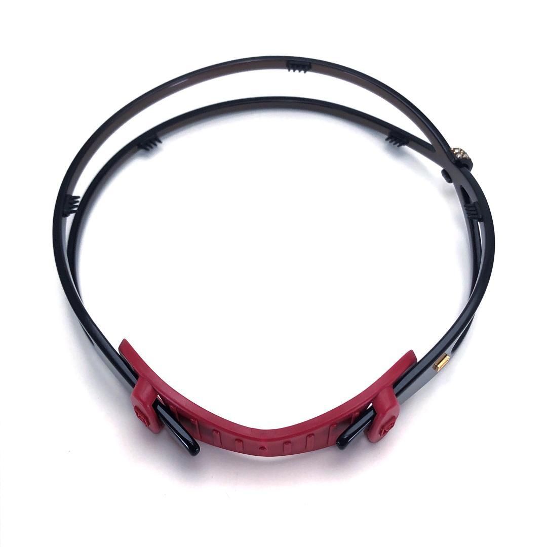 【美品・補正バンド付】Alexandre de paris アレクサンドル ドゥ パリ／カチューシャ／アセテート・スワロフスキー／ブラック・レッド