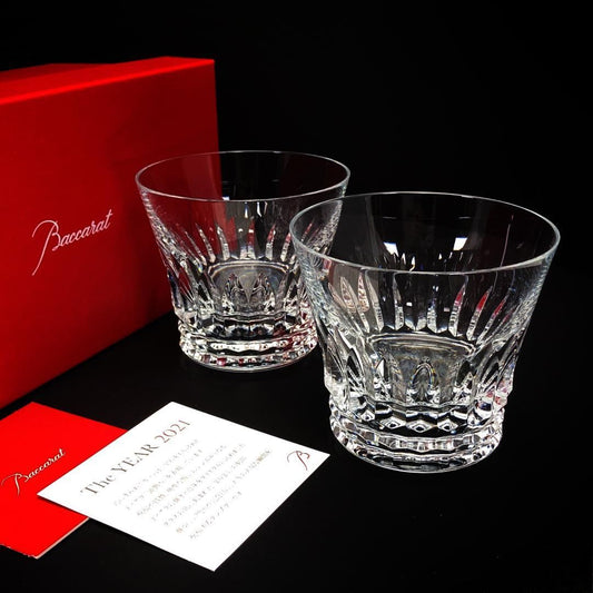 【美品・箱付き】Baccarat バカラ／ティアラ ペア タンブラー／クリスタルグラス／クリア／BC514