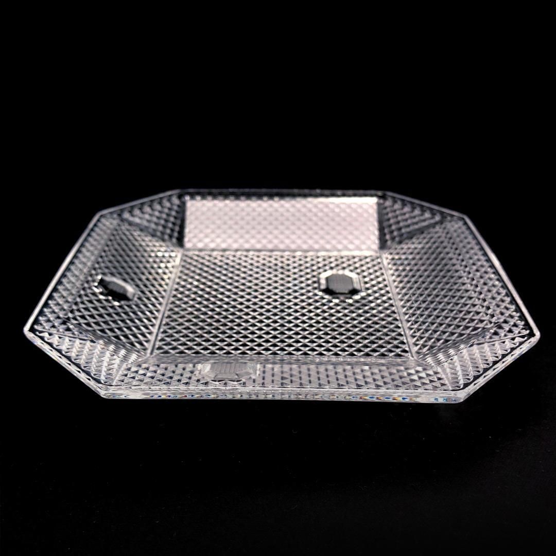 【美品・箱付き】Baccarat バカラ／プレート トレー パンピーユスクエア／クリスタルグラス／クリア／BC517