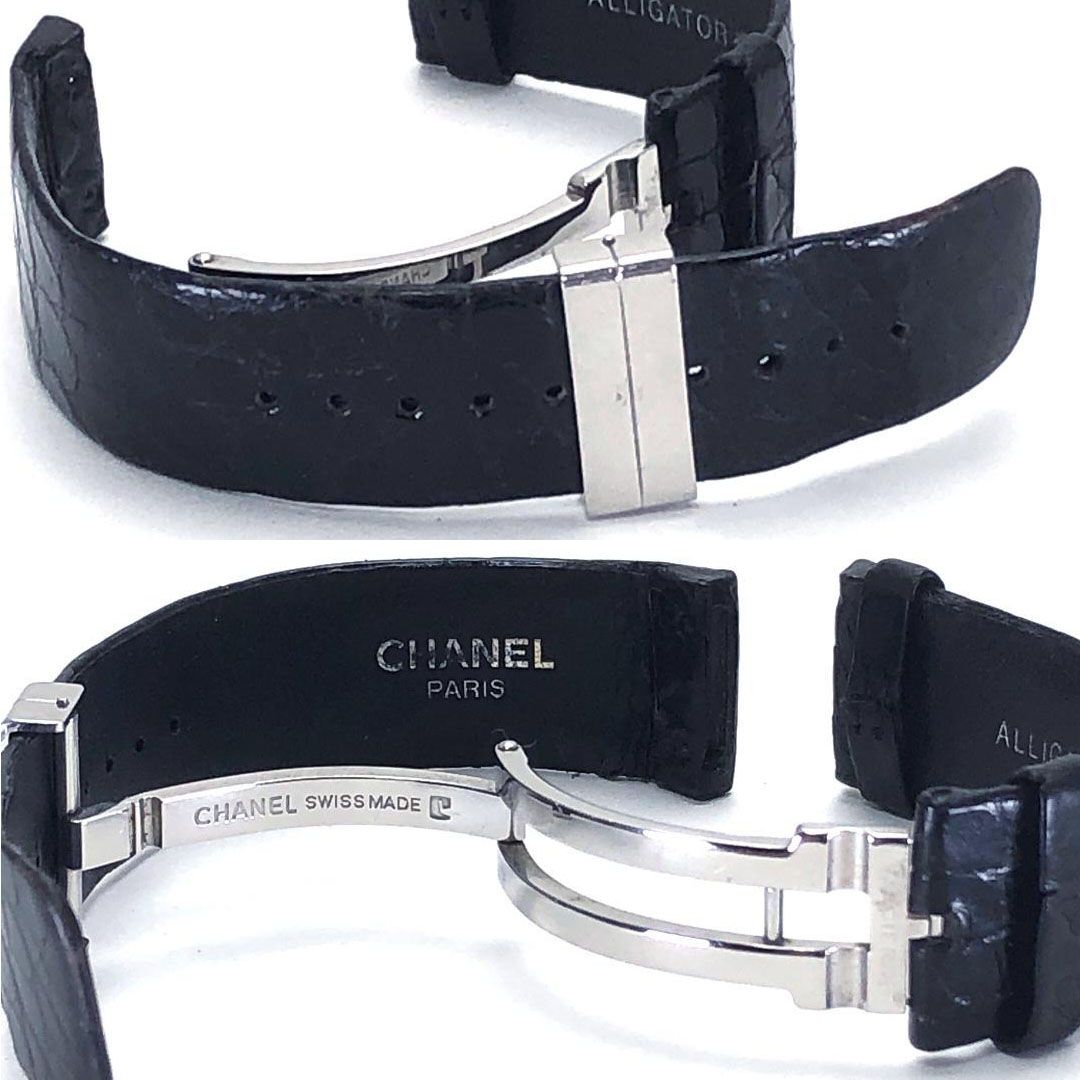 CHANEL シャネル／レディース 腕時計 マトラッセ H0116用 純正ベルト・バックル／レザー・ステンレス／ブラック・シルバー