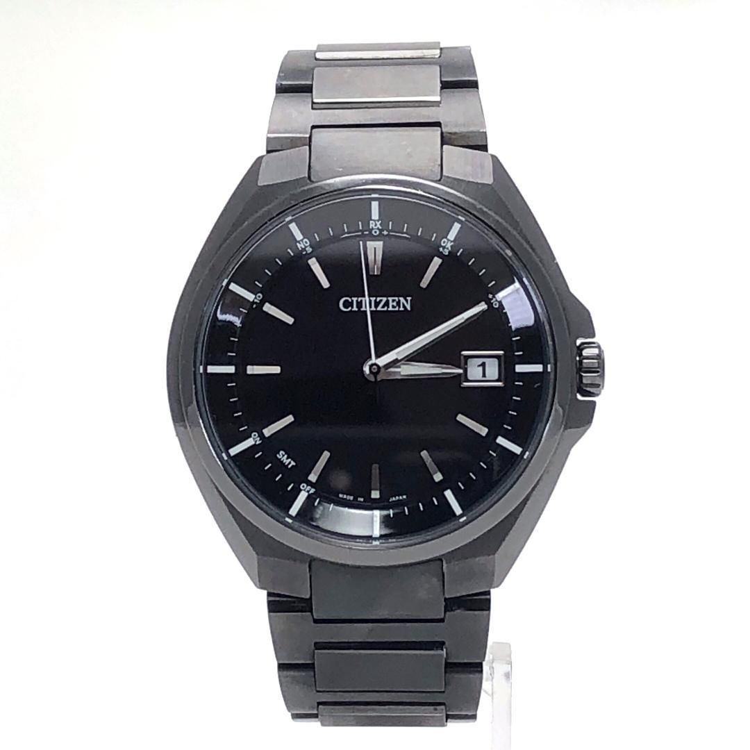 【美品】Citizen シチズン／アテッサ H128-R007971／ソーラークォーツ／チタン／ブラック・シルバー